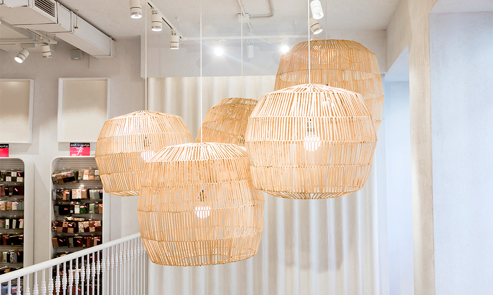 Bamboo Lampshades and Light Fixtures